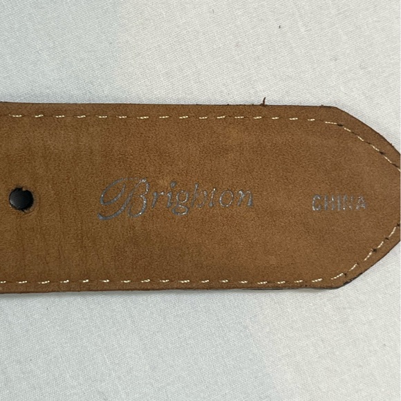 Brighton Rhinestone Croc Embossed Leather Belt 34 - Picture 9 of 10